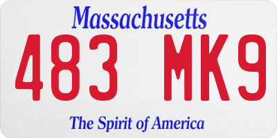 MA license plate 483MK9