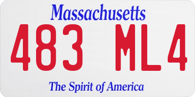 MA license plate 483ML4