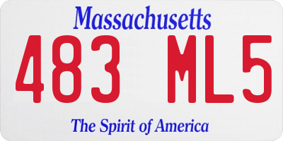 MA license plate 483ML5