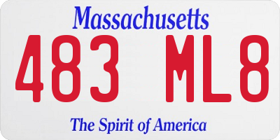 MA license plate 483ML8