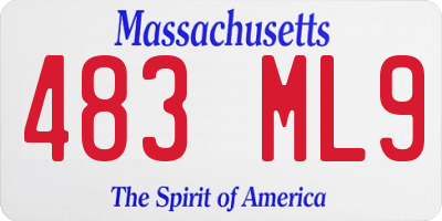 MA license plate 483ML9