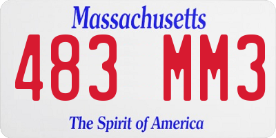 MA license plate 483MM3