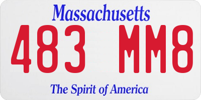MA license plate 483MM8