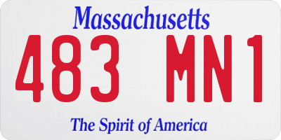 MA license plate 483MN1