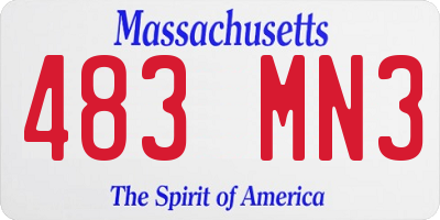 MA license plate 483MN3