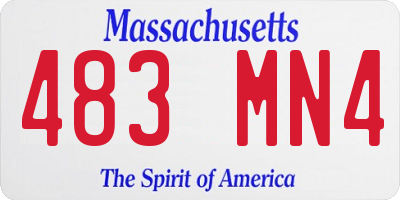 MA license plate 483MN4