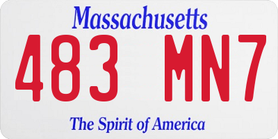 MA license plate 483MN7