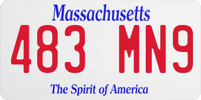 MA license plate 483MN9
