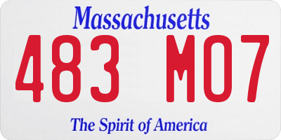 MA license plate 483MO7