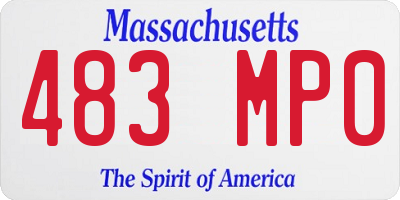 MA license plate 483MP0