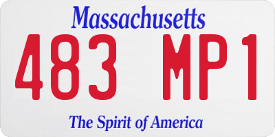 MA license plate 483MP1