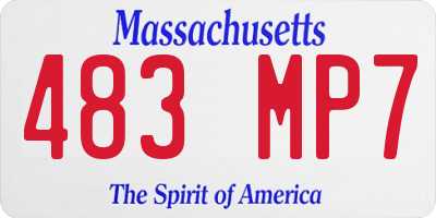 MA license plate 483MP7