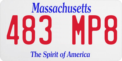 MA license plate 483MP8