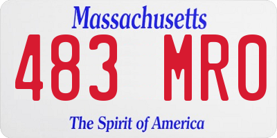 MA license plate 483MR0