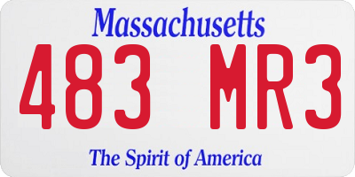 MA license plate 483MR3