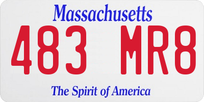 MA license plate 483MR8
