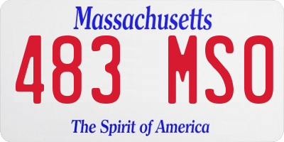 MA license plate 483MS0