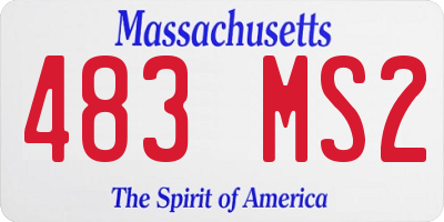 MA license plate 483MS2