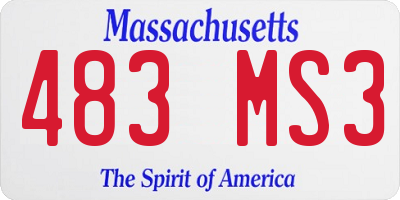MA license plate 483MS3