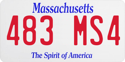 MA license plate 483MS4