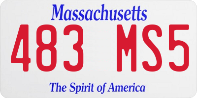 MA license plate 483MS5