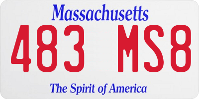 MA license plate 483MS8