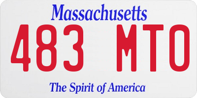 MA license plate 483MT0