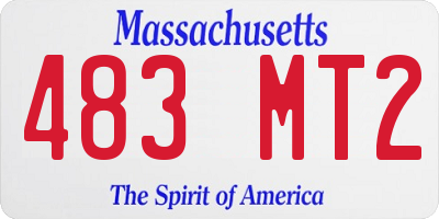 MA license plate 483MT2