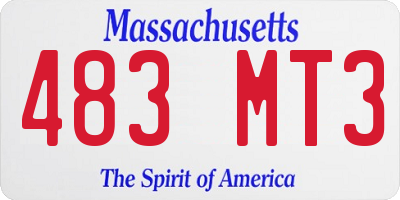 MA license plate 483MT3