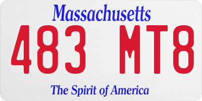 MA license plate 483MT8