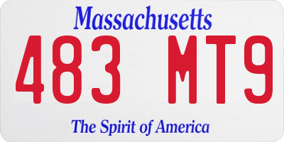 MA license plate 483MT9