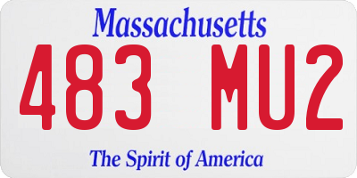 MA license plate 483MU2