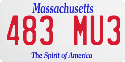 MA license plate 483MU3