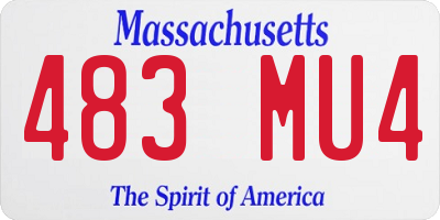 MA license plate 483MU4