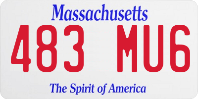 MA license plate 483MU6