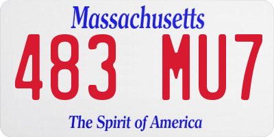 MA license plate 483MU7