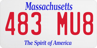 MA license plate 483MU8