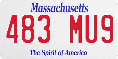 MA license plate 483MU9