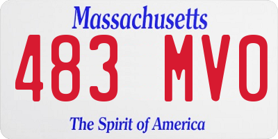 MA license plate 483MV0