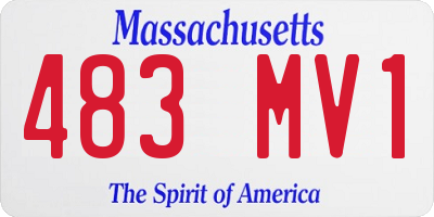 MA license plate 483MV1