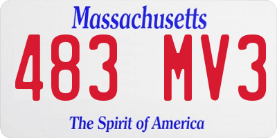 MA license plate 483MV3