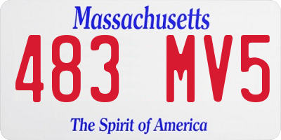 MA license plate 483MV5