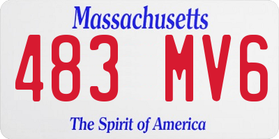 MA license plate 483MV6