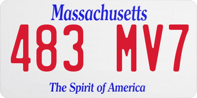 MA license plate 483MV7