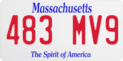 MA license plate 483MV9