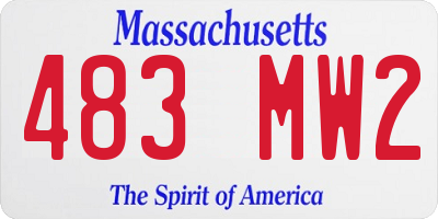 MA license plate 483MW2