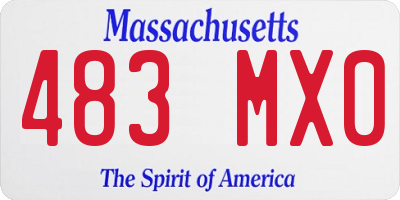 MA license plate 483MX0