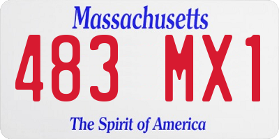 MA license plate 483MX1