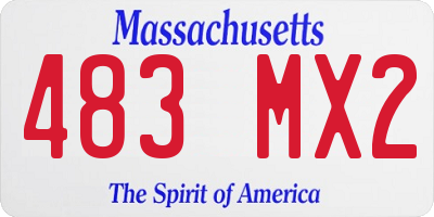 MA license plate 483MX2