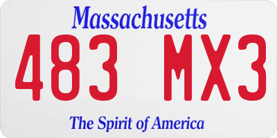 MA license plate 483MX3